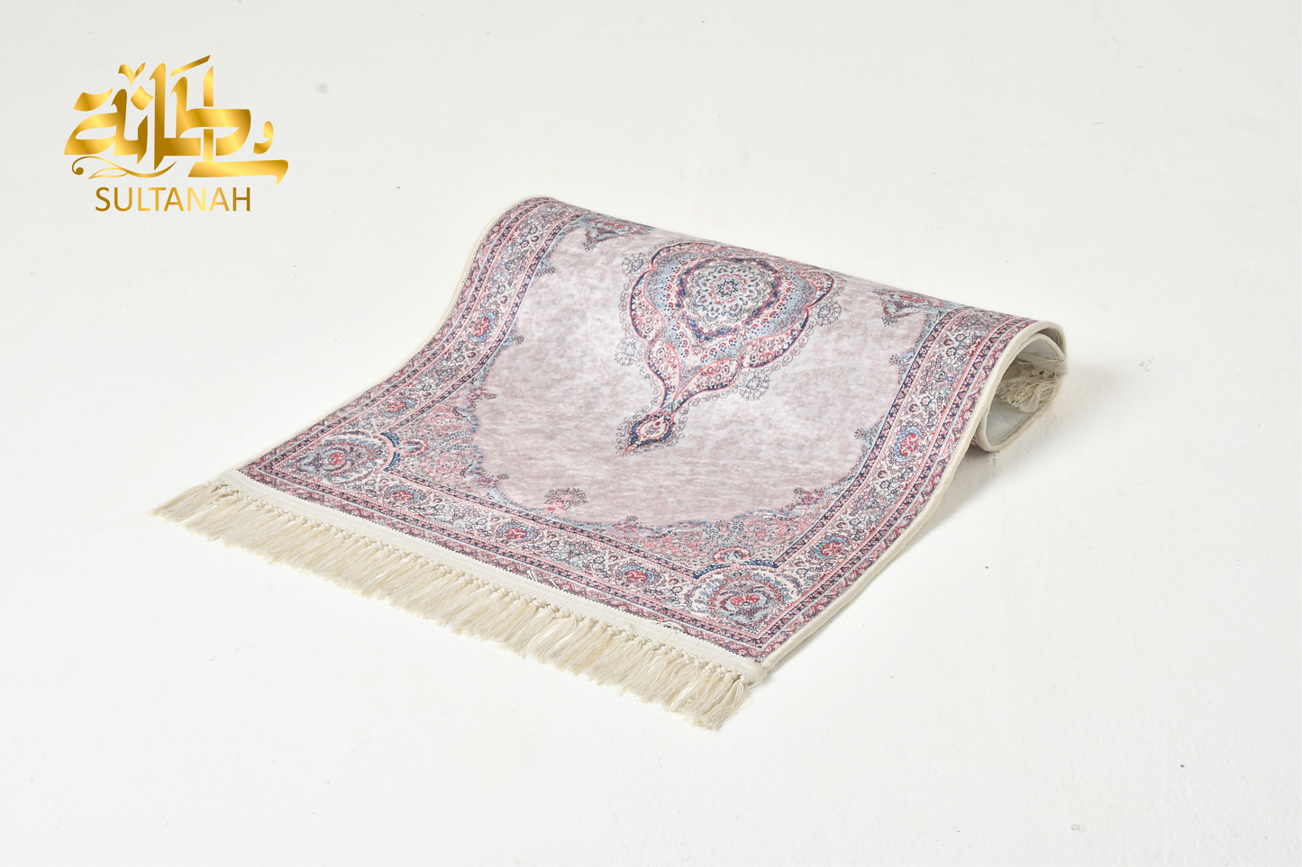 Luxury Velvet Prayer Mat "Qibla (قبله)" in Cashmere سجاده صلاه قطيفه فاخره