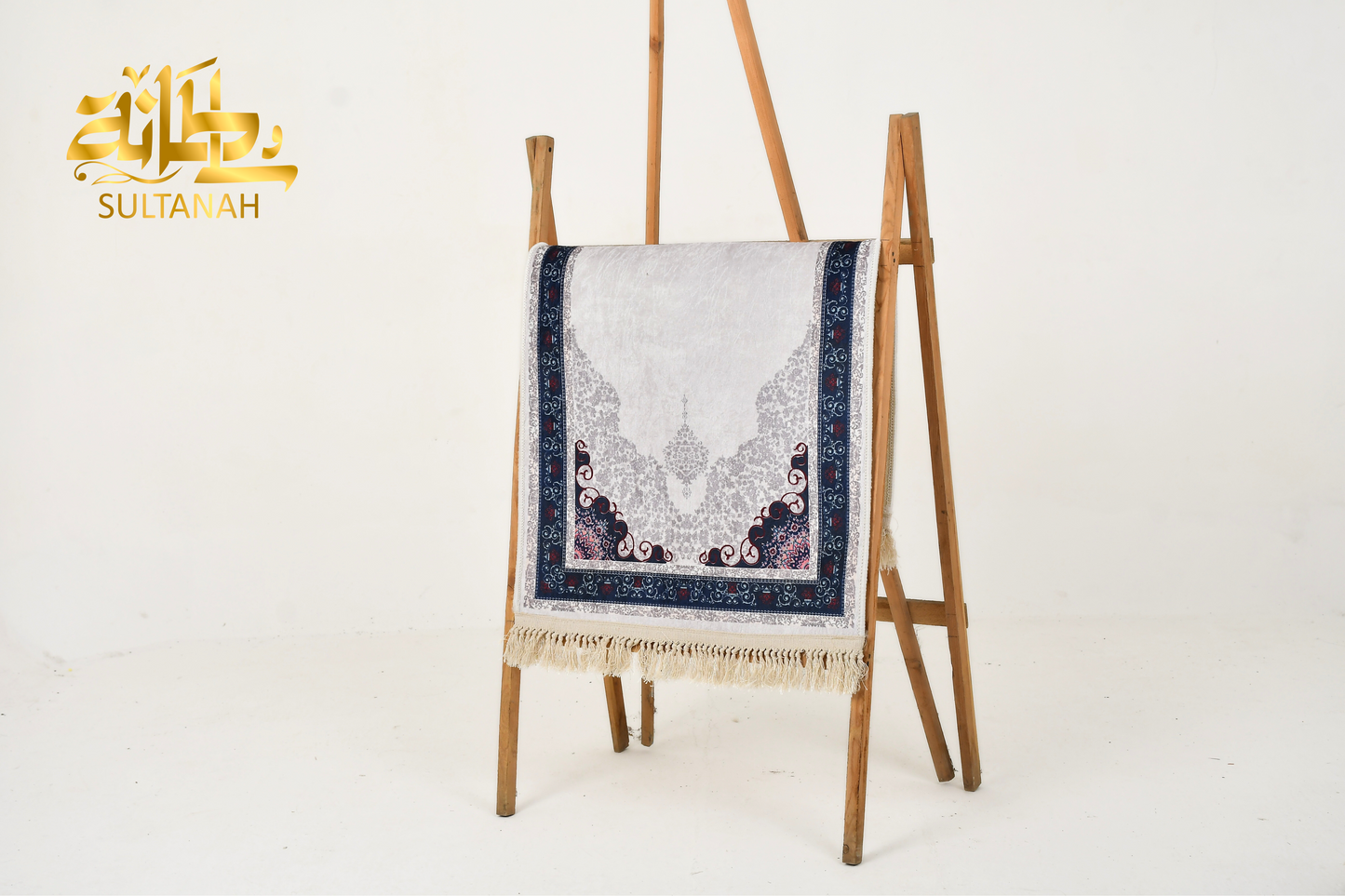 Luxury Velvet Prayer Mat "Doaa (دعاء)" In Grey سجاده صلاه قطيفه فاخره