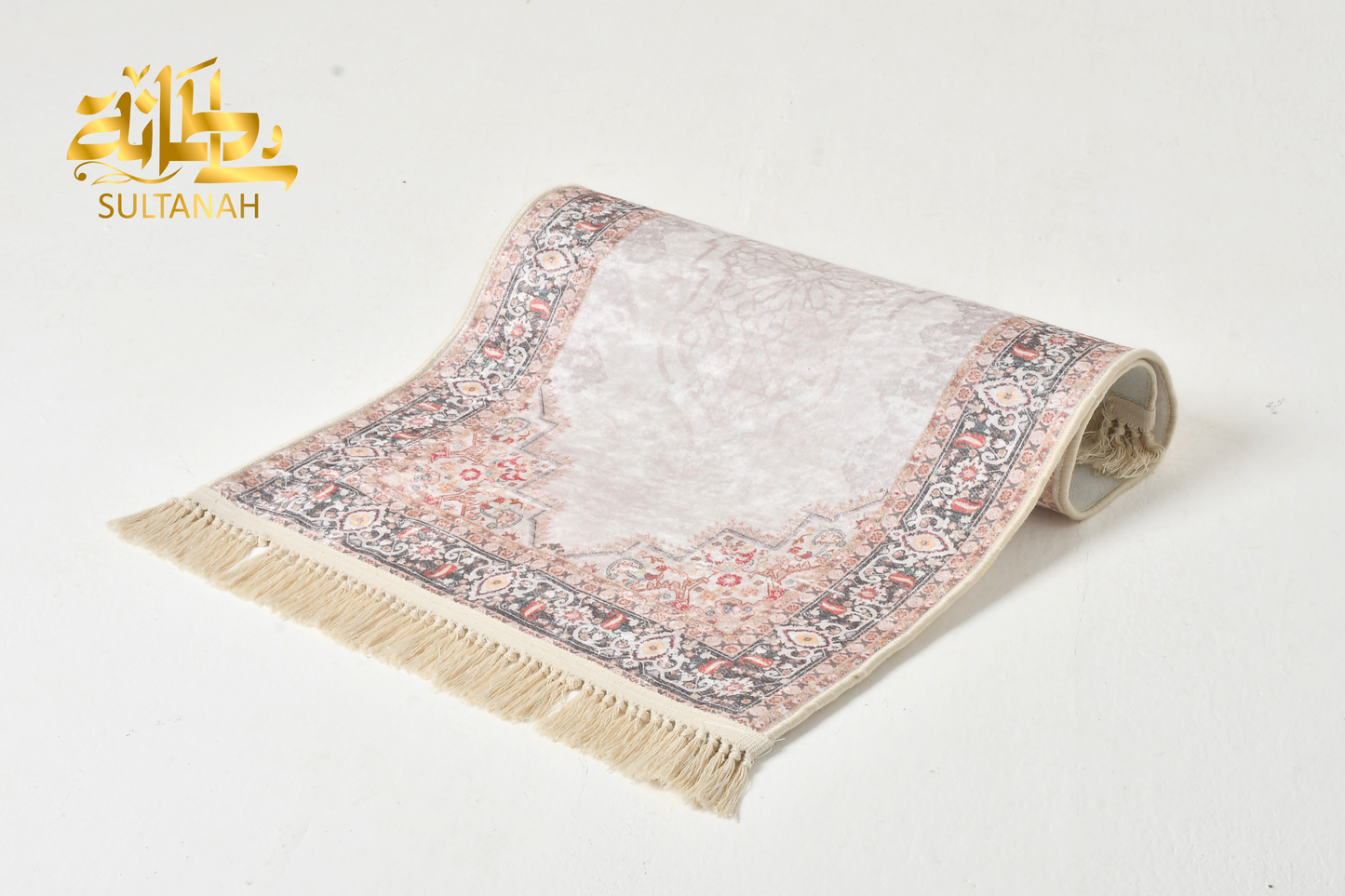Luxury Velvet Prayer Mat "Persian (فارسي)" in Brown - سجاده صلاه قطيفه فاخره