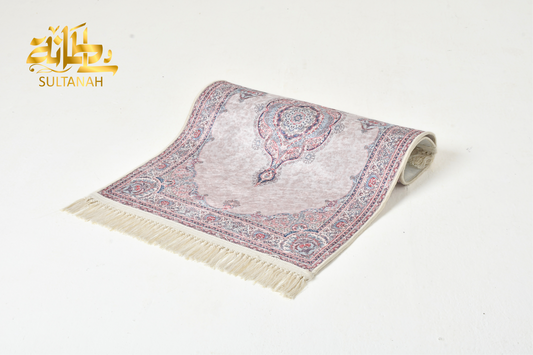 Luxury Velvet Prayer Mat "Qibla (قبله)" in Cashmere سجاده صلاه قطيفه فاخره