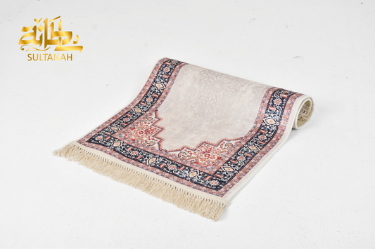 Luxury Velvet Prayer Mat "Persian (فارسي)" in Blue - سجاده صلاه قطيفه فاخره